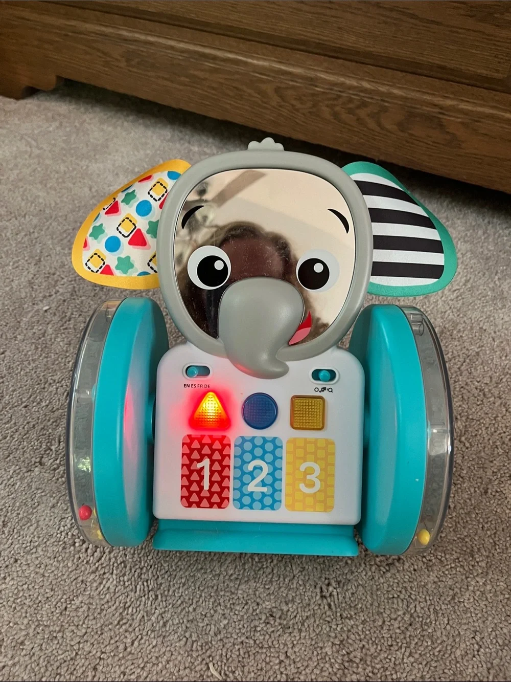 Teal Elephant Learning Activity Toy with Shape Buttons